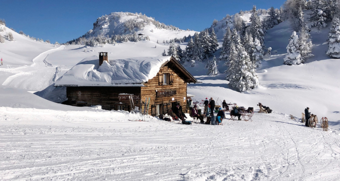 Skihütte Feldis im Winter Skihütte Feldis im Winter
