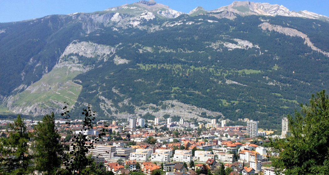 Aussicht auf Stadt Chur mit Calanda Aussicht auf Stadt Chur mit Calanda