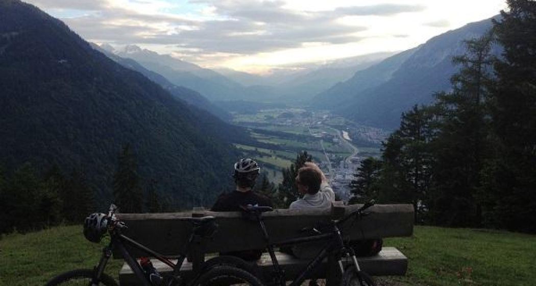 Aussicht am Ziel ins Churer Rheintal Aussicht am Ziel ins Churer Rheintal