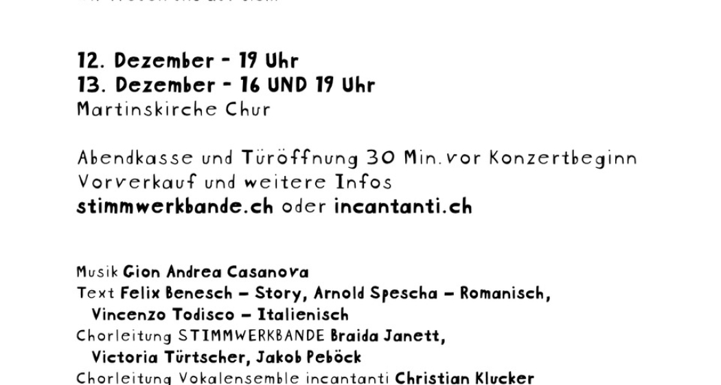 Churer Wianachta - Weihnachtssingspiel Stimmwerkbande und incantanti (gdl_904795082_image)