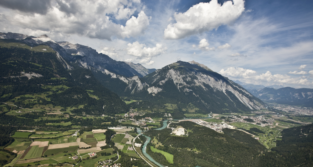Aussicht über Reichenau-Tamins Aussicht über Reichenau-Tamins