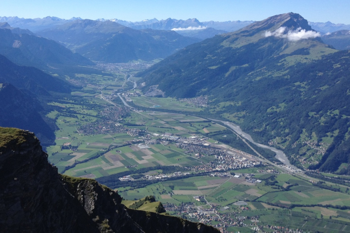 Weinregion Bündner Rheintal von oben