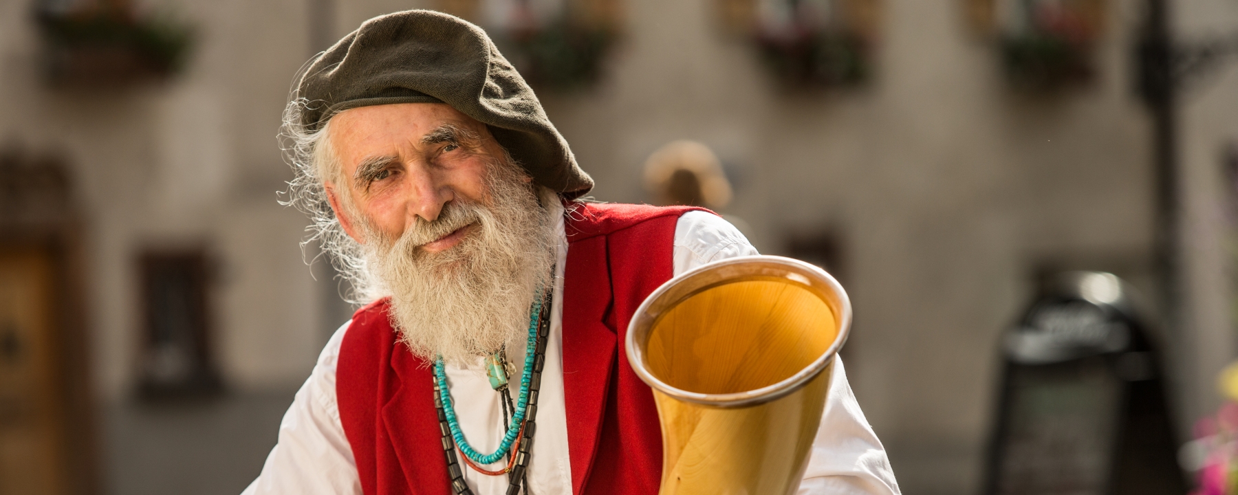 Werner Erb mit Alphorn