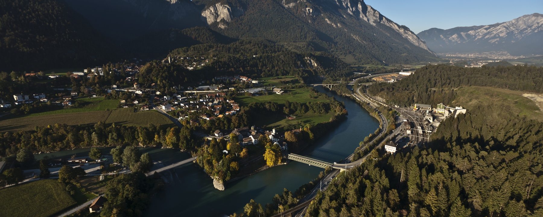 Rheinzusammenflus bei Tamins