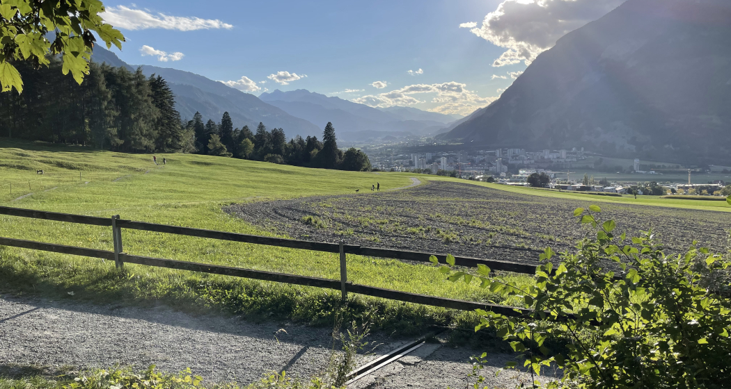 Aussicht beim Fürstenwald über die Stadt Chur Aussicht über die Stadt Chur vom Churer Höhenweg aus