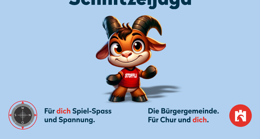 Stoffli (© Bürgergemeinde Chur) Ein illustrierter Steinbock mit einem roten T-Shirt