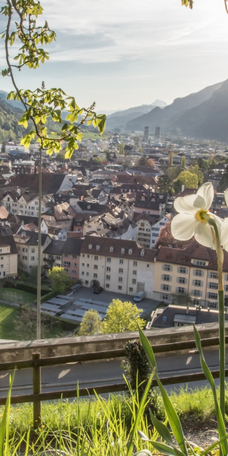 Alpenstadt Chur im Frühling
