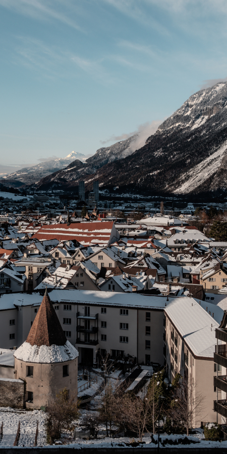 Stadtpanorama Chur (© Flavio Schlegel) Sicht über die Stadt Chur