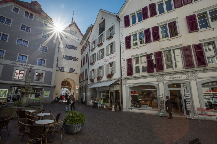 Historic Obertor and pedestrian lane in Chur Old Town, photo from Chur Tourism