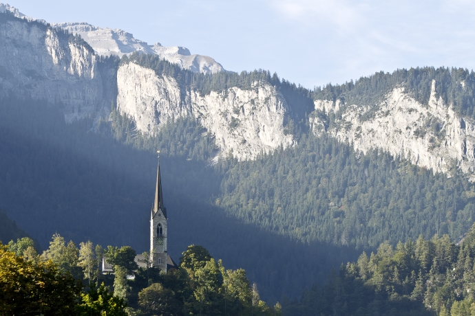 Aussicht auf Kirche Tamins
