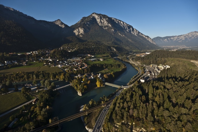 Rheinzusammenflus bei Tamins