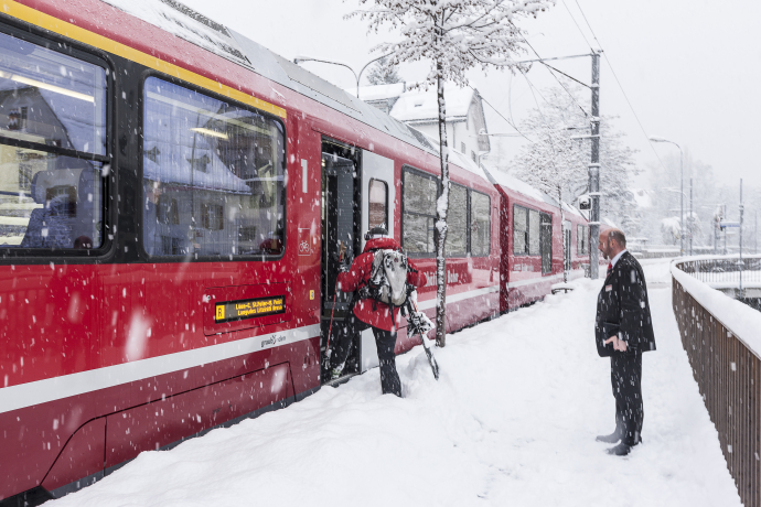Arosabahn in Chur, Winter