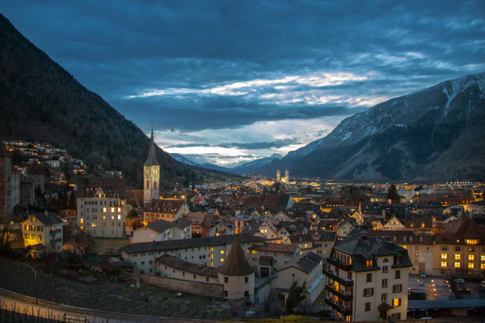 Abendstimmung über Chur